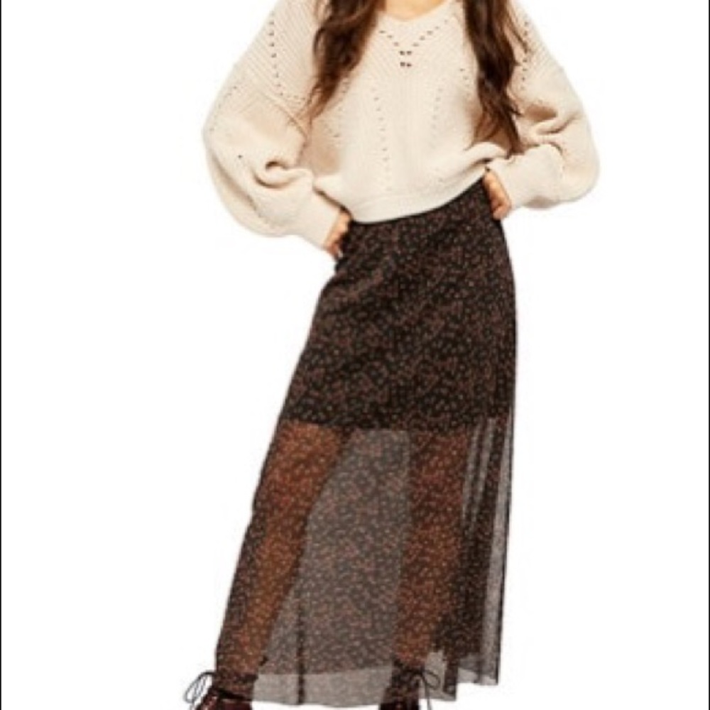 Free People Dark Night Floral Skirt XS 🍁